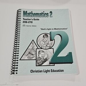 Christian Light Education Mathematics 2 Teachers Guide Homeschool Good Condition